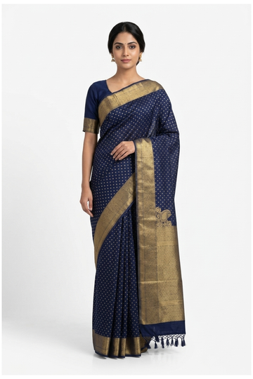 Royal Blue Banarasi Art Silk Wedding Saree