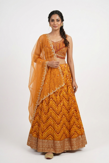 MUSTARD-ORANGE LEHENGA CHOLI