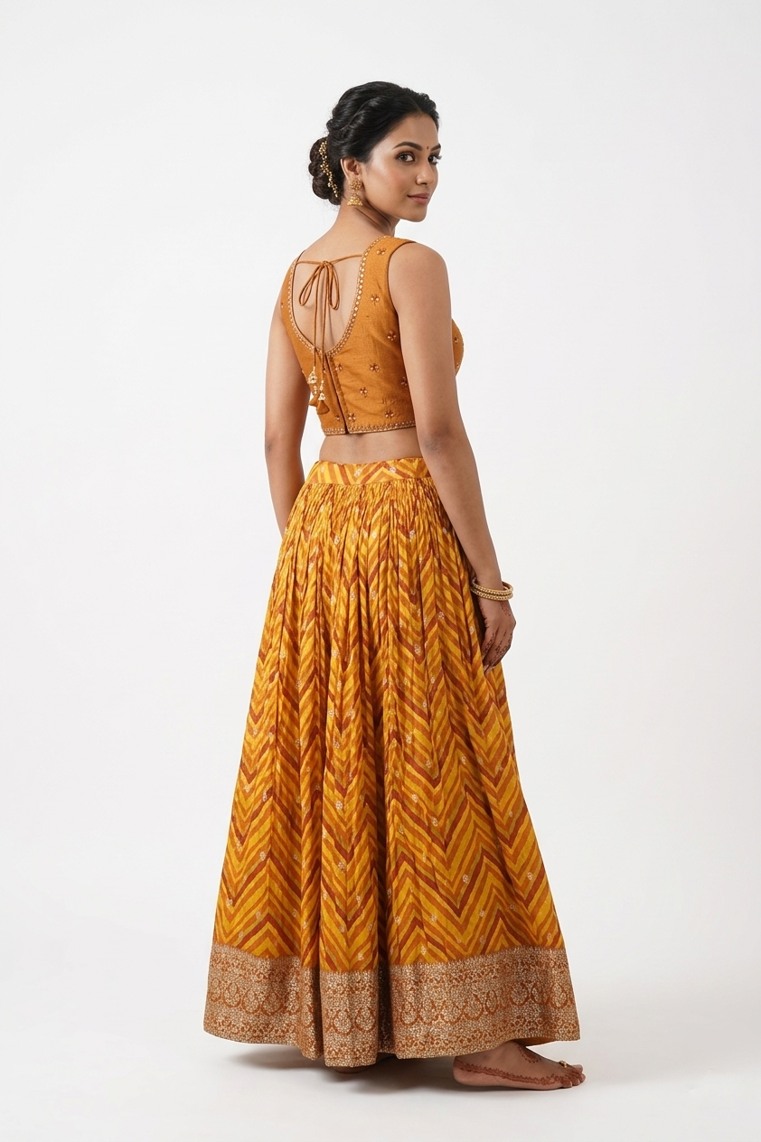 MUSTARD-ORANGE LEHENGA CHOLI