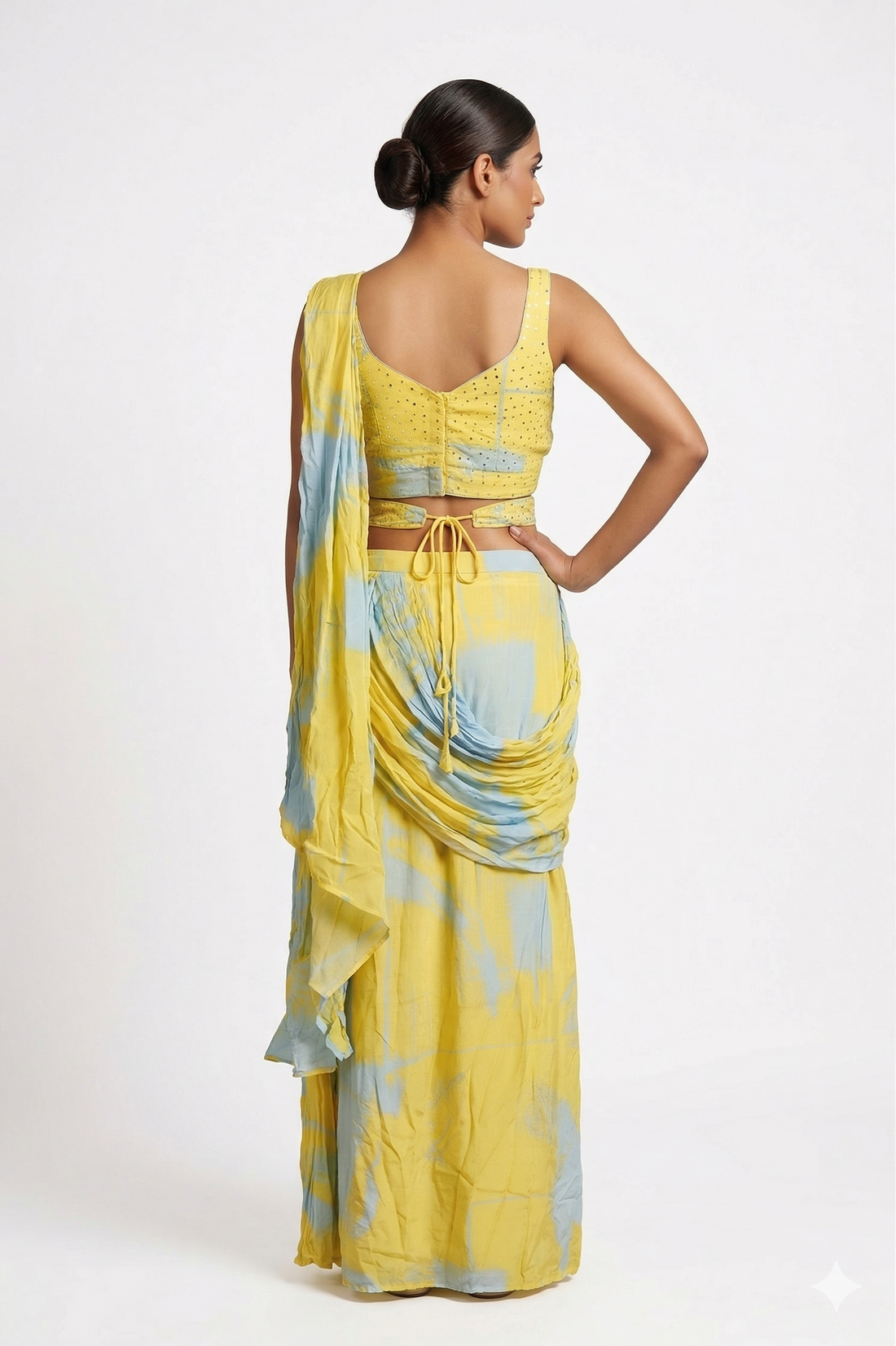 Yellow Draped Saree