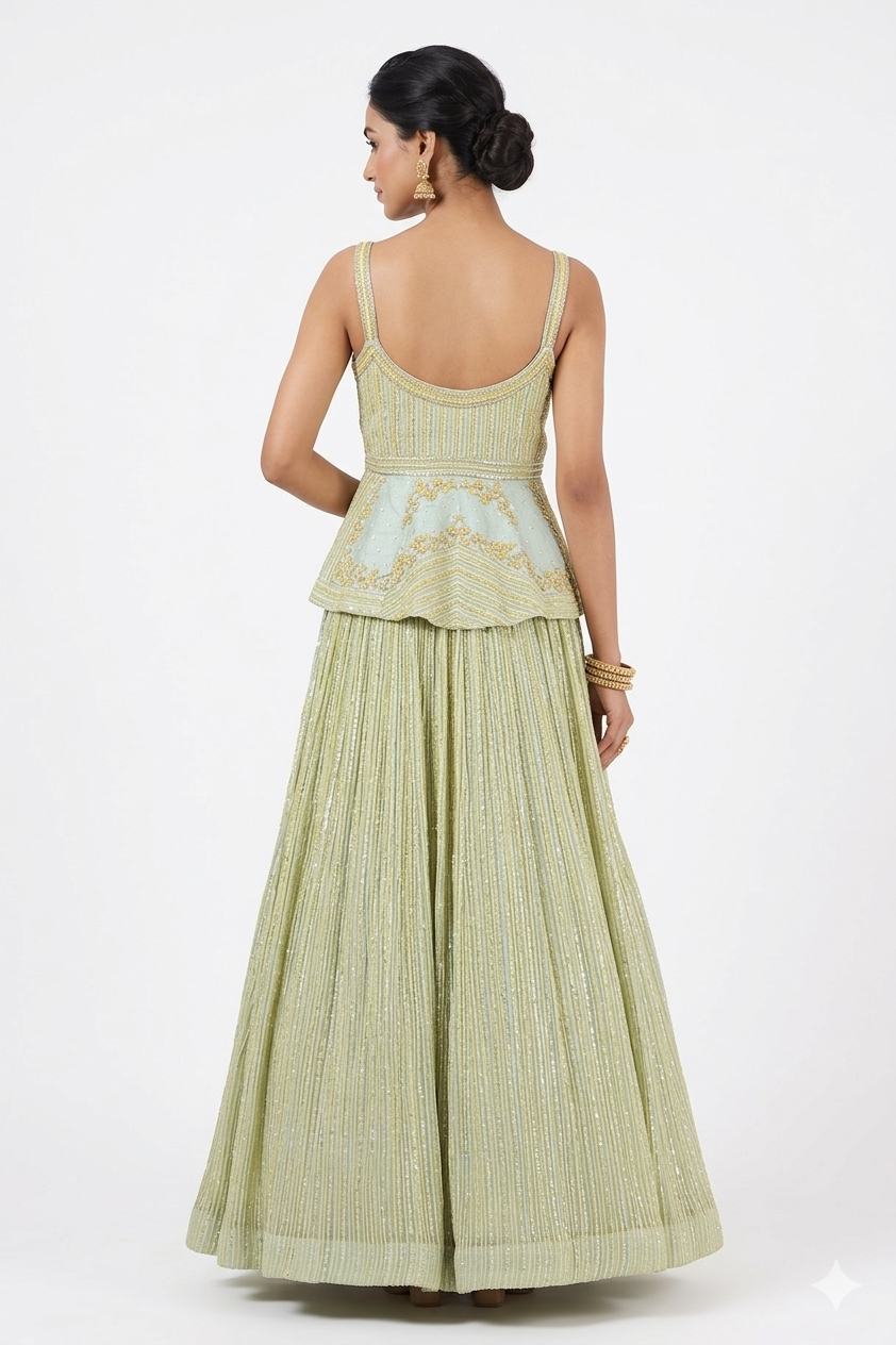SAGE GREEN LEHENGA CHOLI
