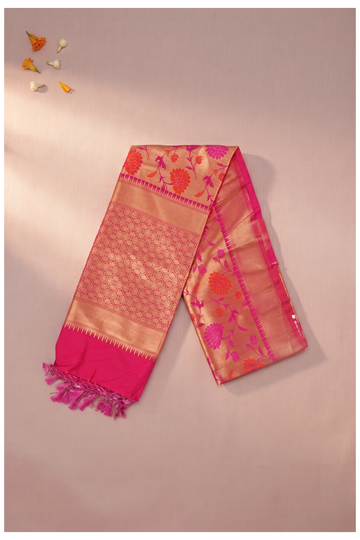 Champagne Banarasi Art Silk Wedding Saree