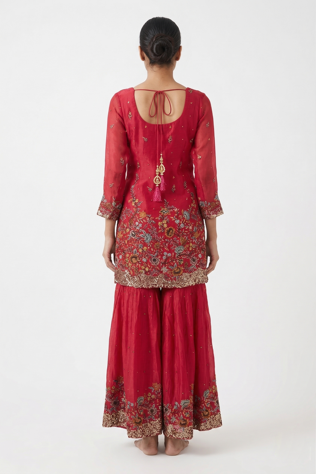 CRIMSON (CHERRY)  Indo-Western Sharara Set