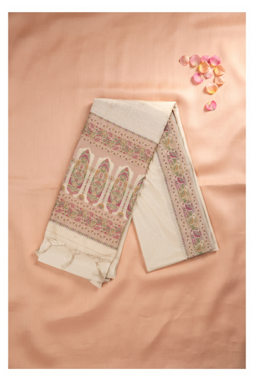 Ivory Banarasi Art Silk Saree For Wedding & Party Wear