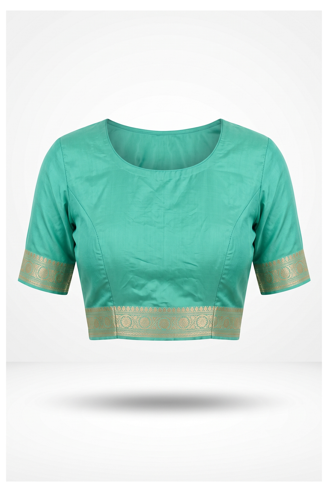 Aqua Green Pure Silk Banarasi Wedding And Party Wear Saree