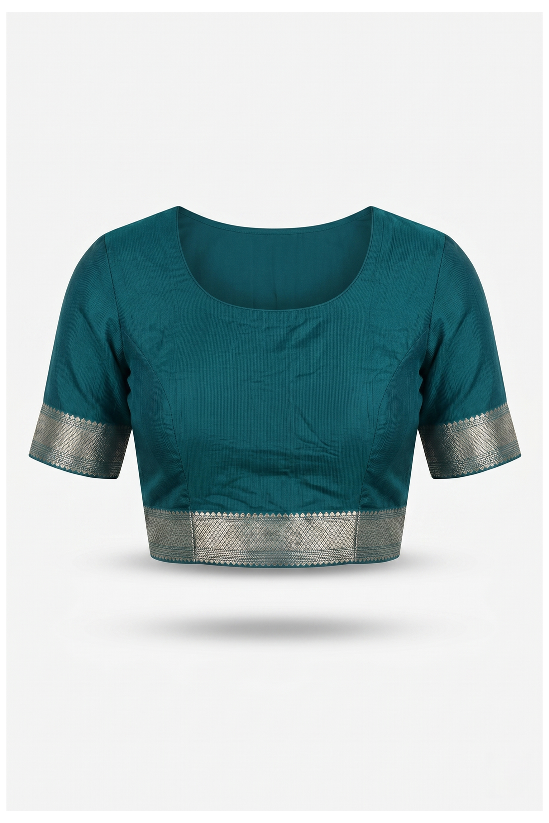 Teal Banarasi Silk Saree With Weaving