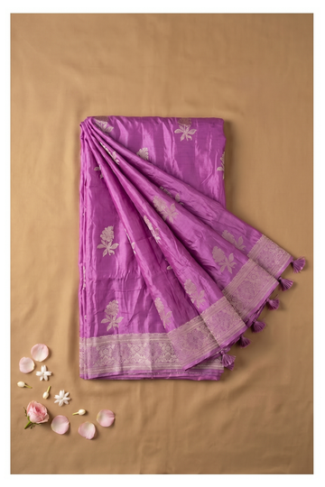 Amethyst Banarasi Art Silk Wedding Party Saree