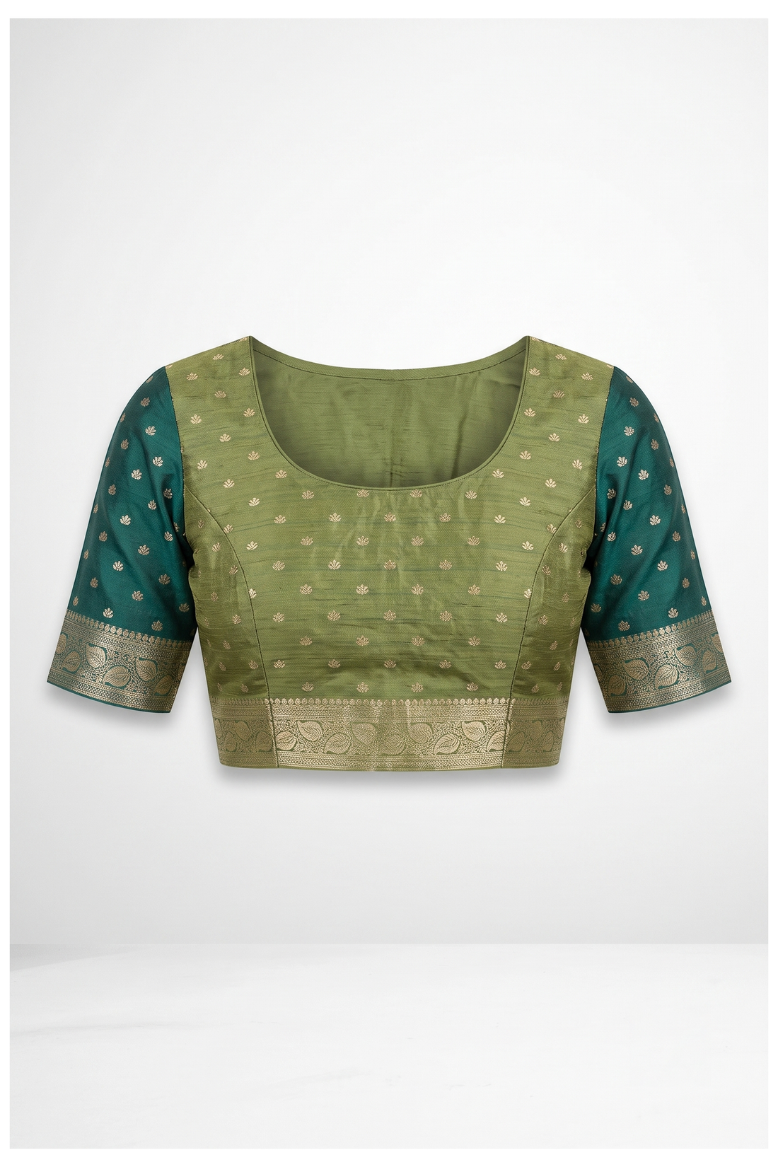 Pale Sage Green Banarasi Art Silk Saree For Weddings & Parties