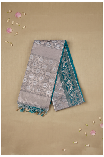 Champagne Banarasi Art Silk Wedding & Party Wear Saree
