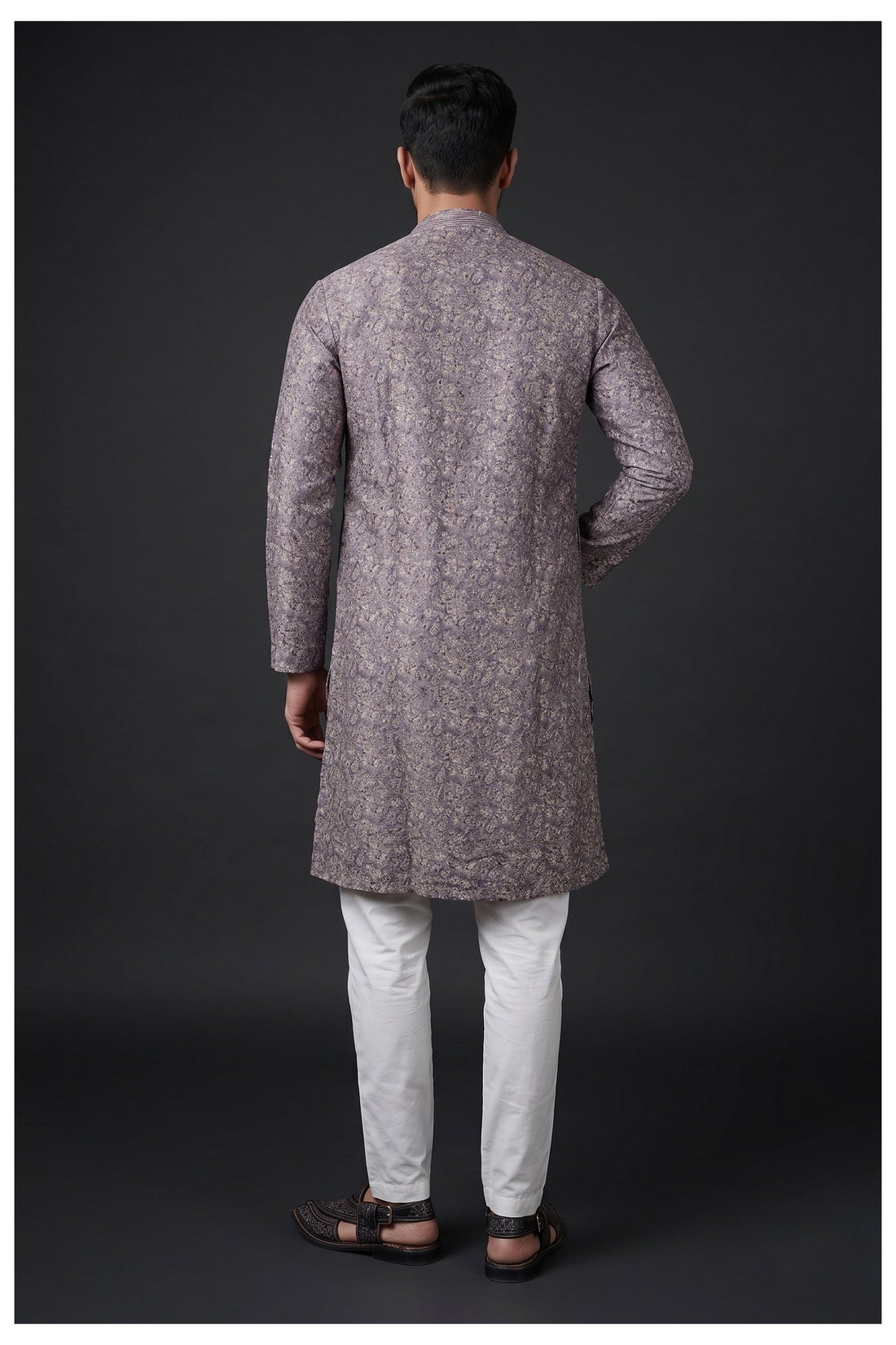 Lavender Brocade Men’S Kurta Set