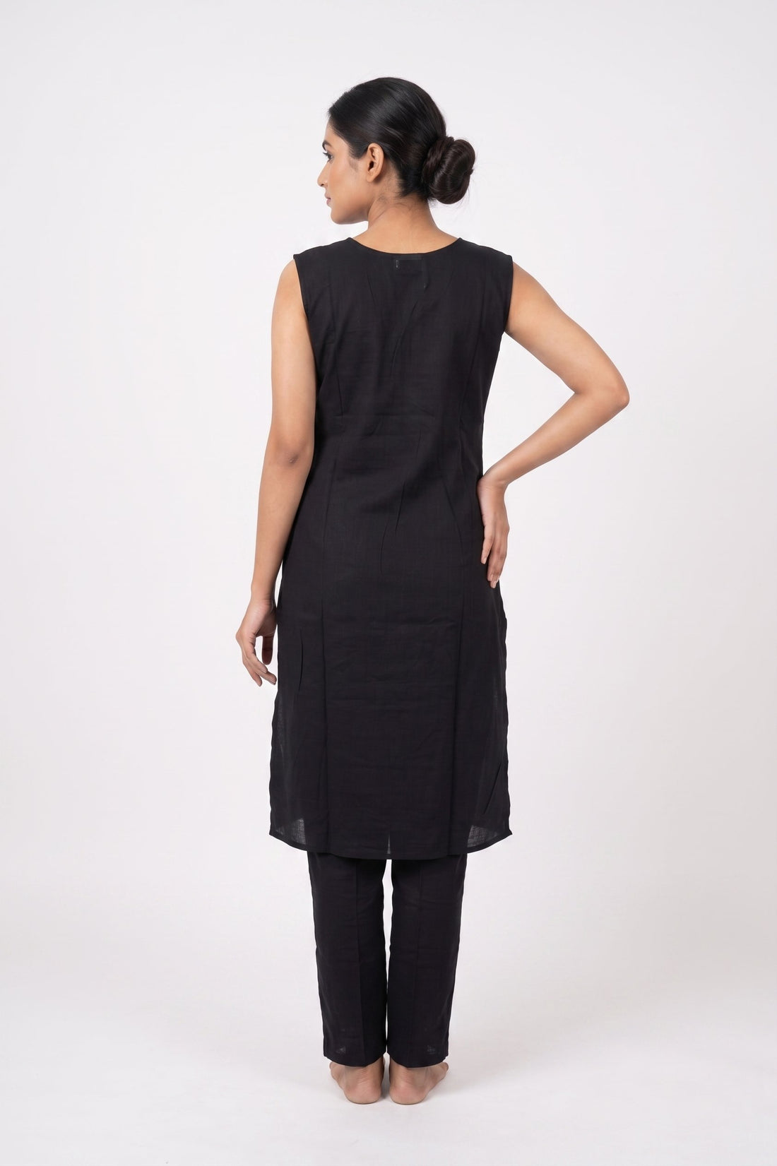 Midnight Black Bandhani Dupatta Kurta Set