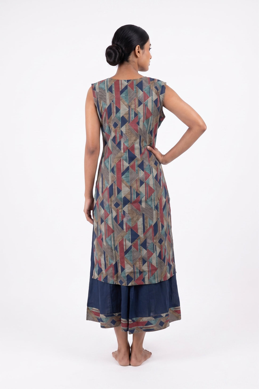 Midnight Mosaic Printed Kurta Palazzo Set With Dupatta