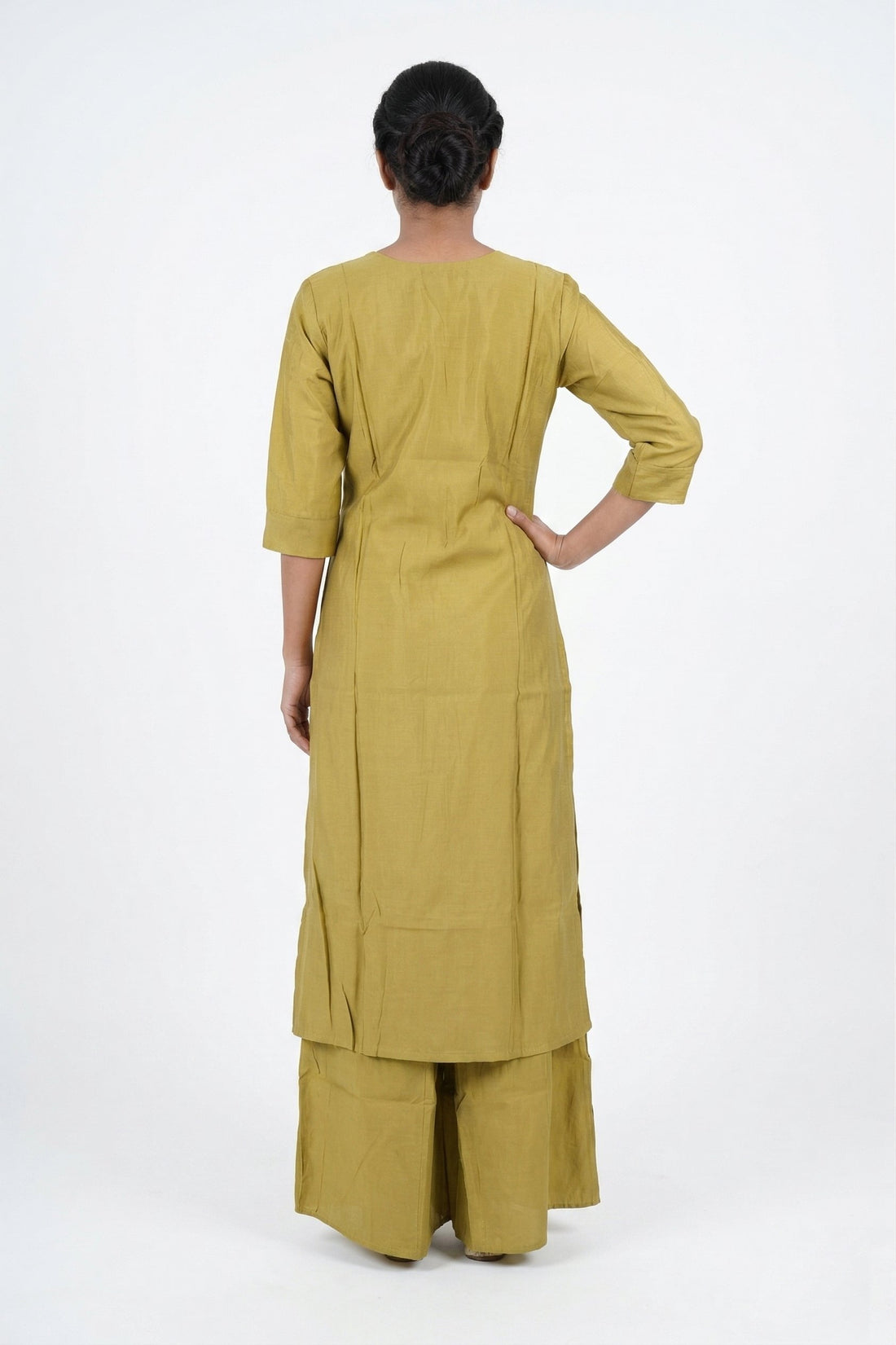 Mustard Floral Printed Kurta Palazzo Set With Dupatta