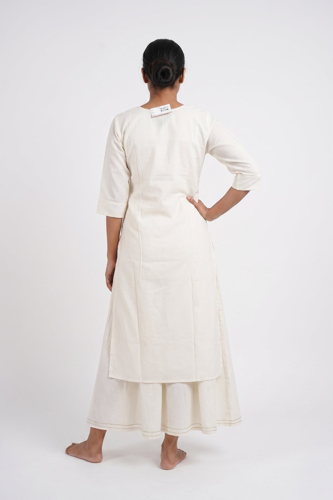 Ivory Blush Embroidered Kurta Sharara Set