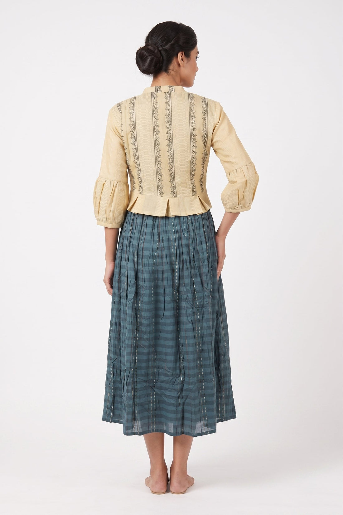 Blue Breeze Layered Indo-Western Dress