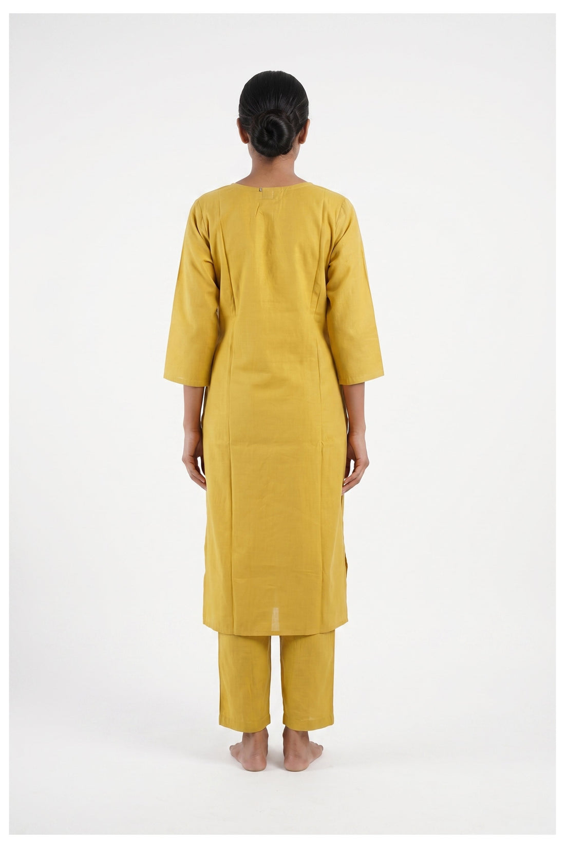 Mustard Yellow Embroidered Kurta Palazzo Set With Zari Dupatta