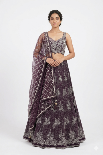 DARK PURPLE LEHENGA CHOLI