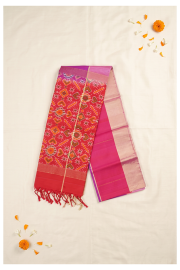 Magenta Pure Silk Patola Wedding & Party Wear Saree