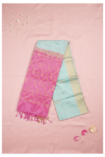 Aqua Blue Banarasi Pure Silk Wedding & Party Wear Saree