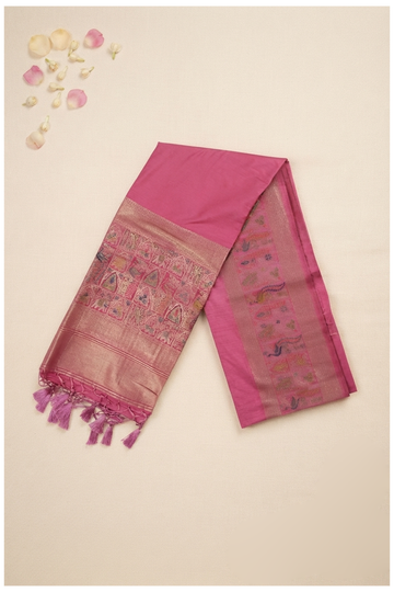 Rani Pink Banarasi Art Silk Wedding Saree