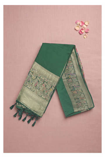 Bottle Green Banarasi Art Silk Wedding Saree