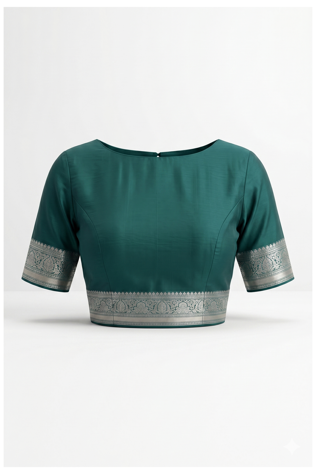 Teal Banarasi Silk Saree With Jaal Weaving
