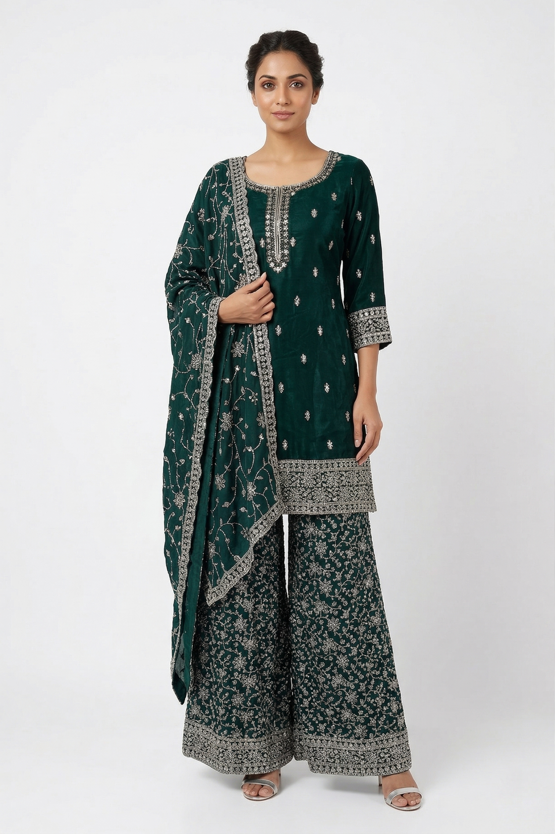DARK Green Indo-Western Kurta Set