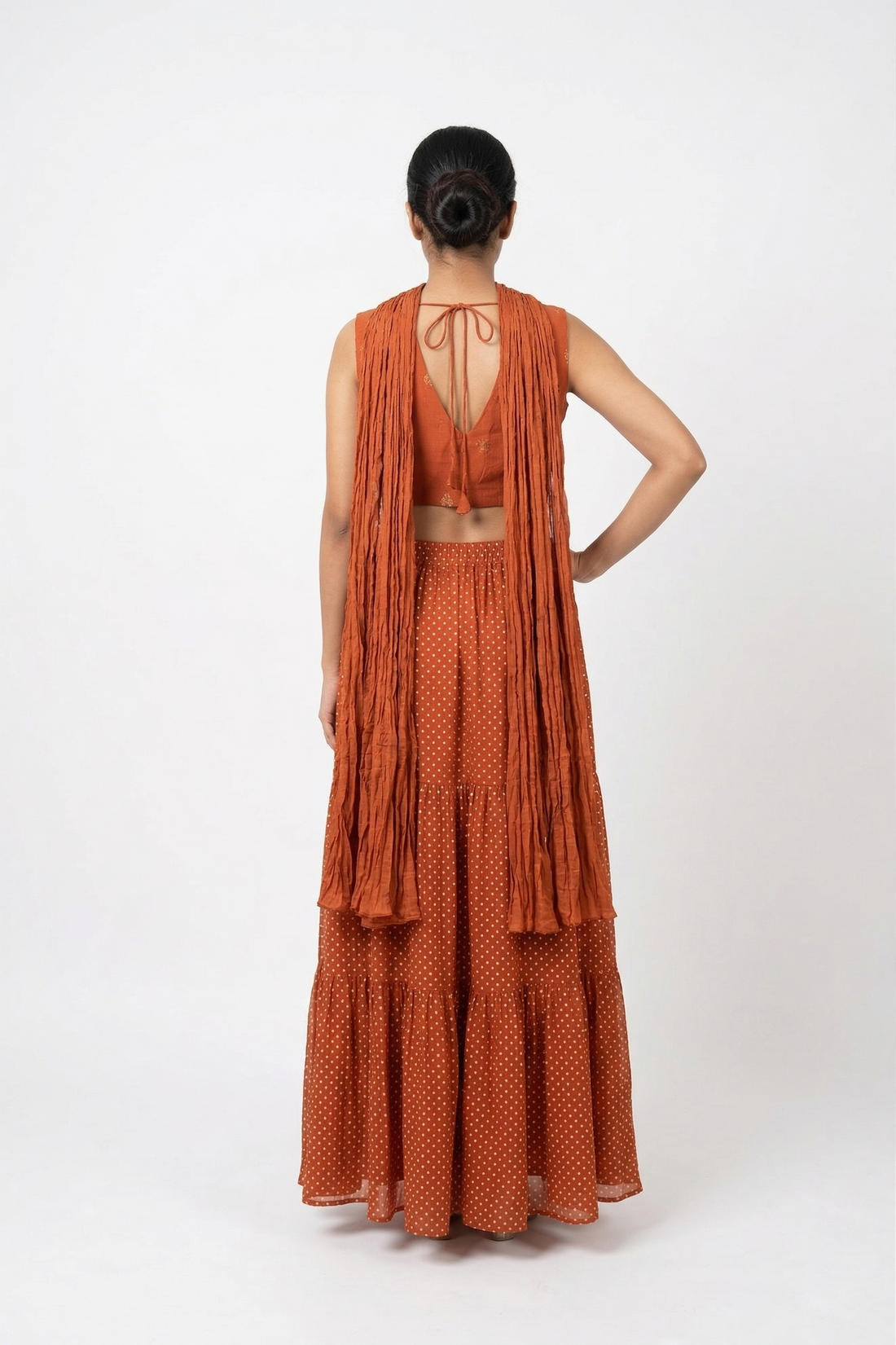Rust Orange Indo-Western Palazzo Set