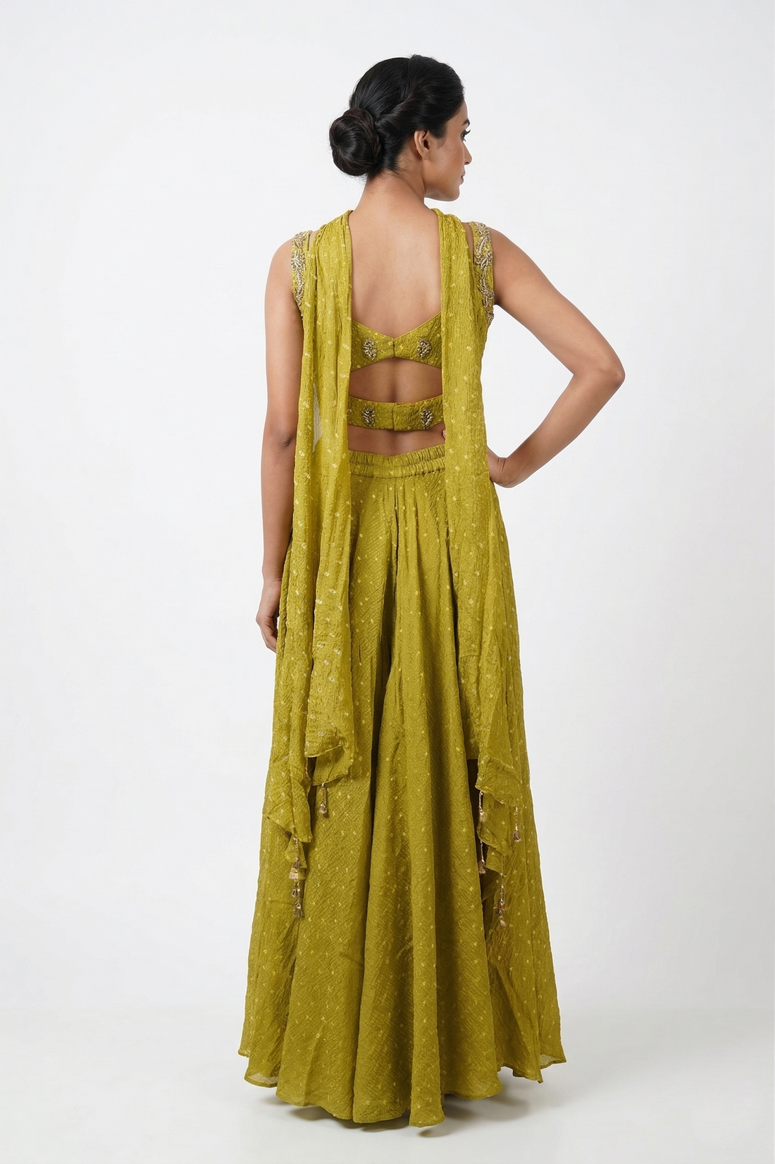 Mustard Yellow Indo-Western Skirt Set