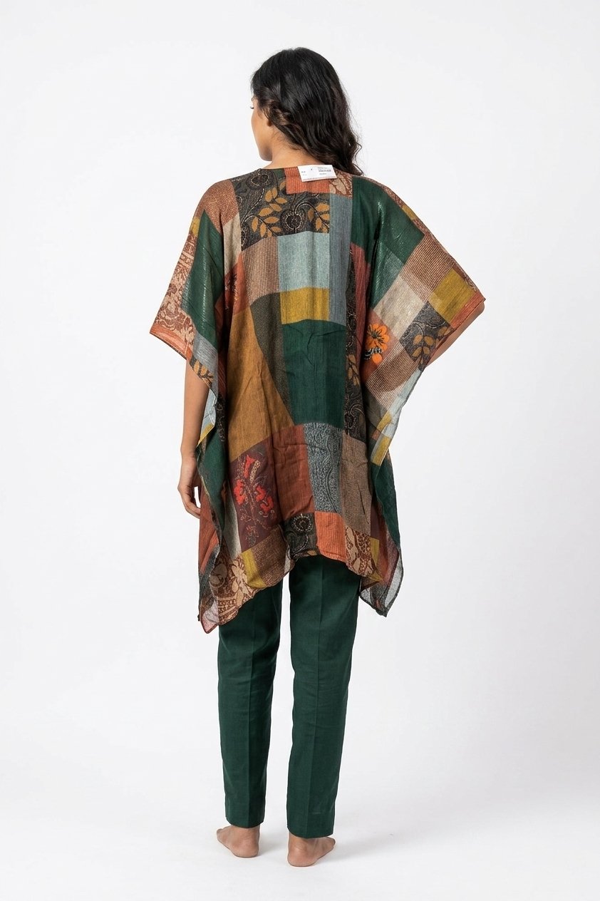 Emerald Green Boho Embellished Kaftan Co-Ord Set