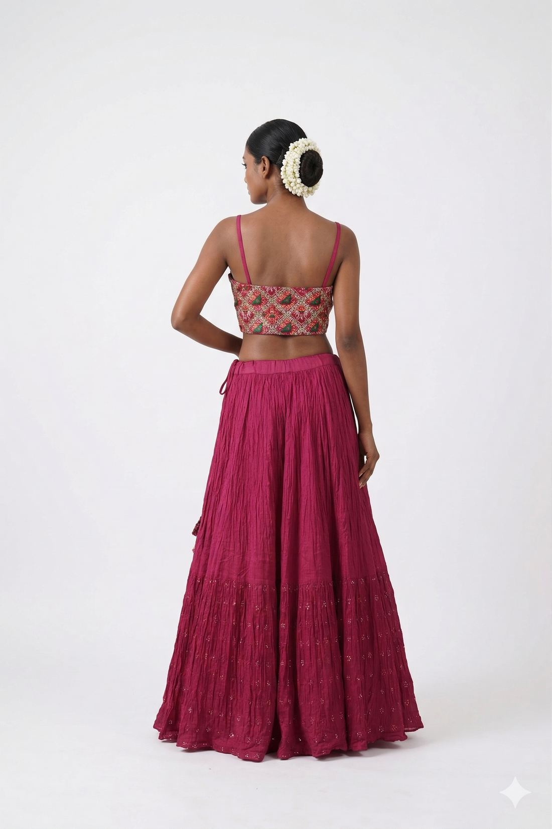 Dark Pink Indo-Western Lehenga Set
