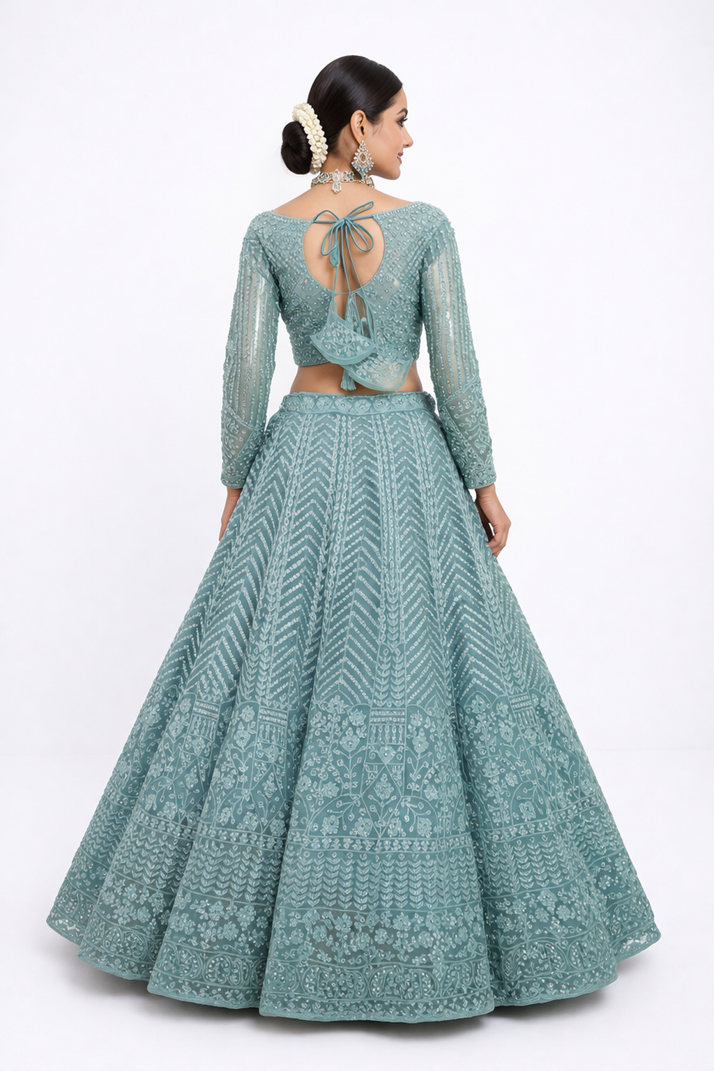 LIGHT CADET BLUE LEHENGA CHOLI