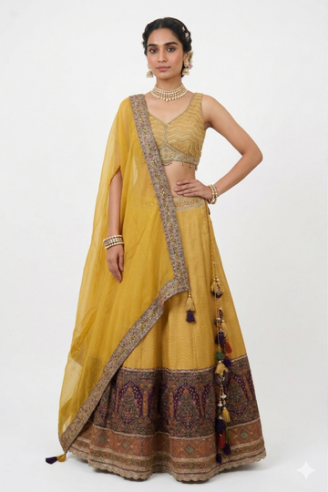 GOLD LEHENGA CHOLI