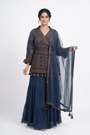 DARK NAVY Blue Indo-Western Co-ord Set