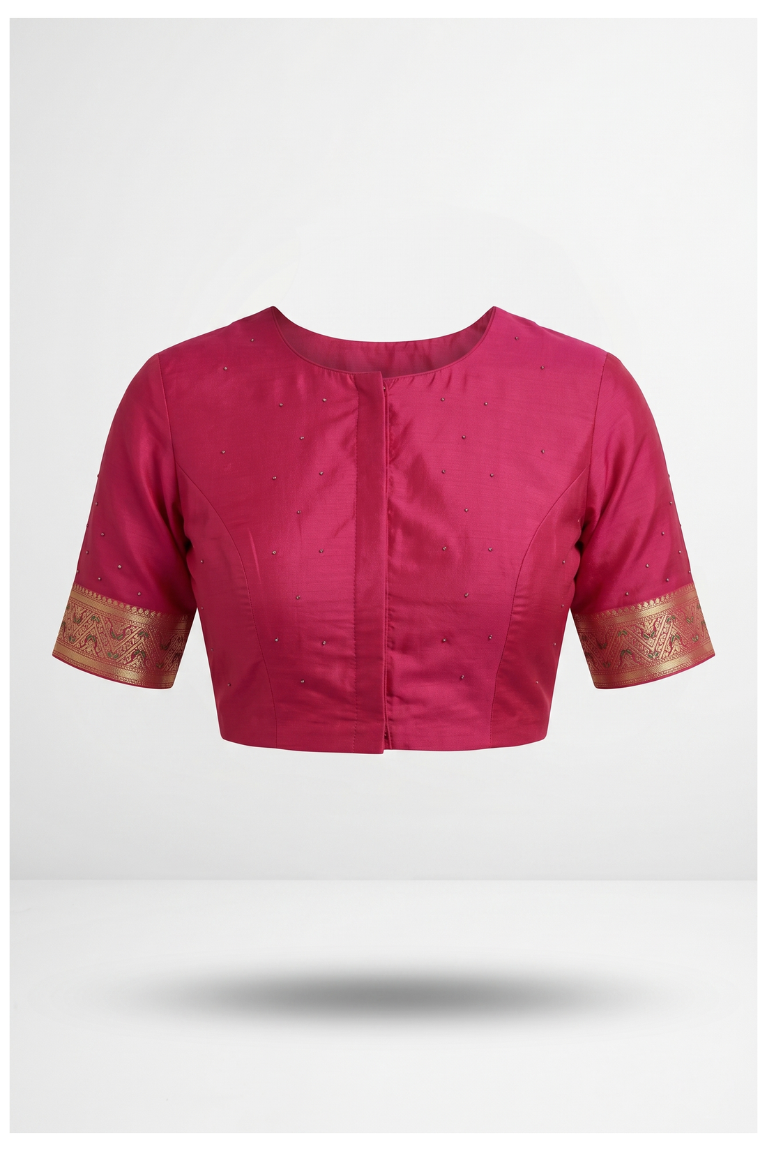 Coral Pink Banarasi Silk Saree With Jaal Weaving