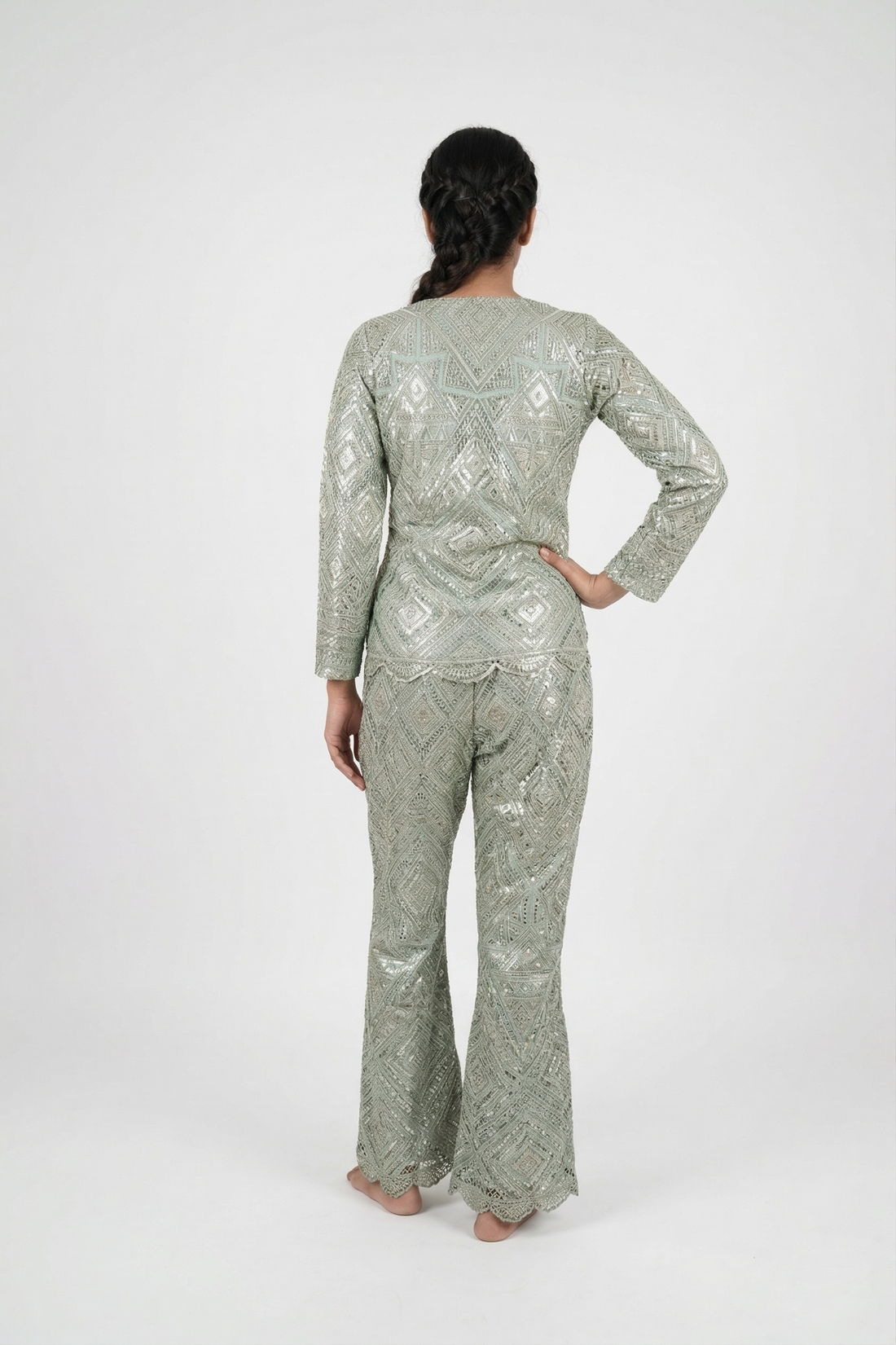 PASTEL MINT GREEN Indo-Western Co-Ord Set
