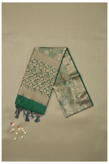 Sage Green Banarasi Art Silk Wedding Saree