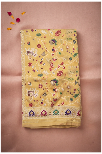 Golden Yellow Banarasi Art Silk Wedding Saree