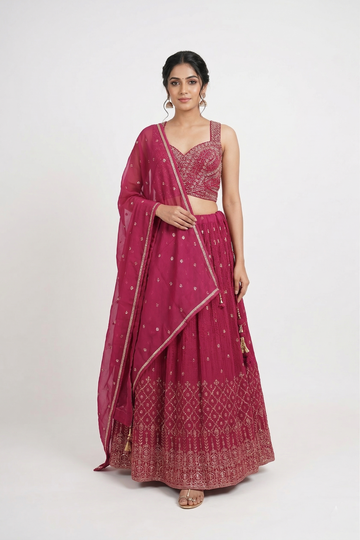 MAGENTA LEHENGA CHOLI