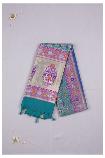 Teal Banarasi Art Silk Wedding & Party Saree