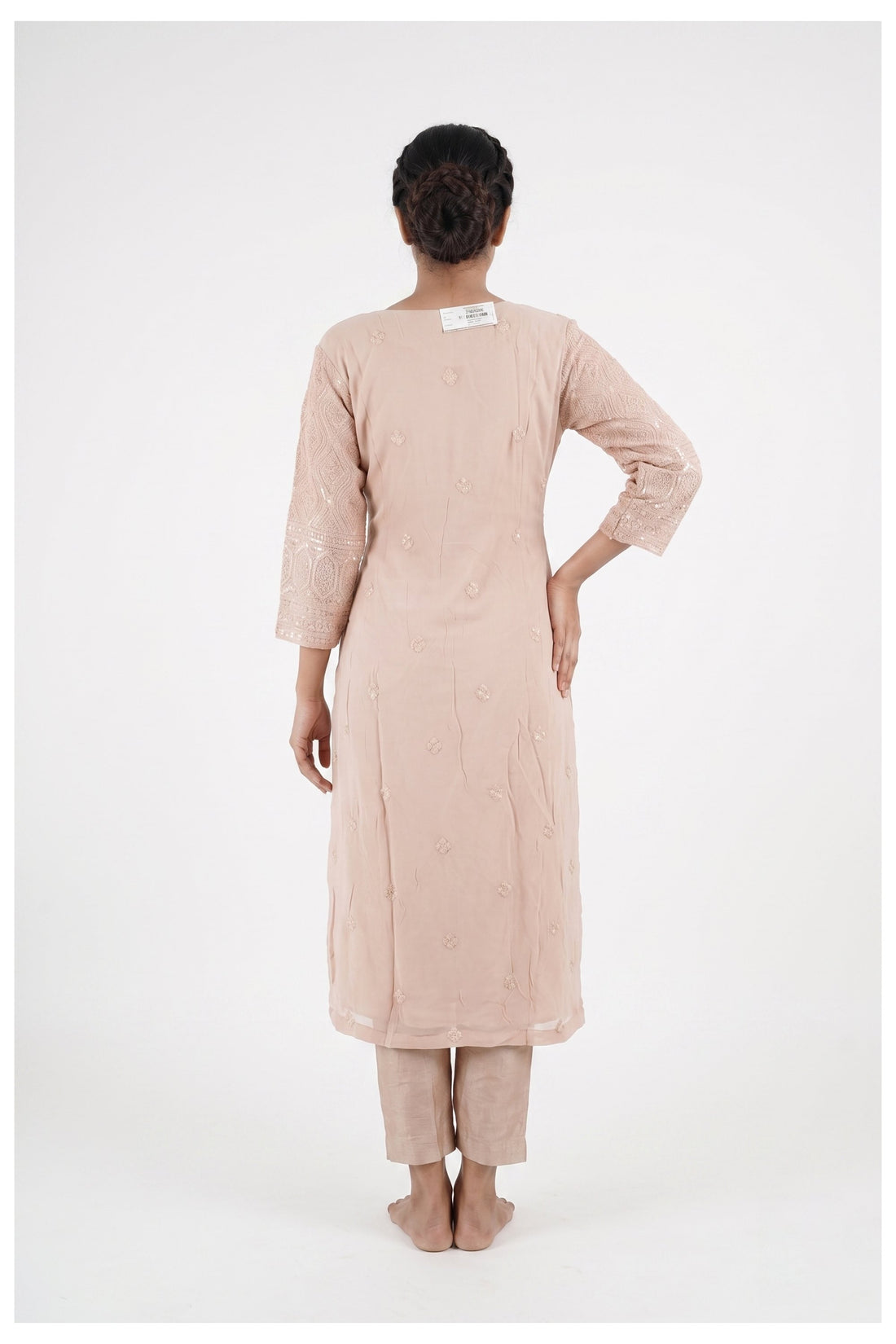Blush Pink Heavy Embroidered Churidar Suit With Dupatta