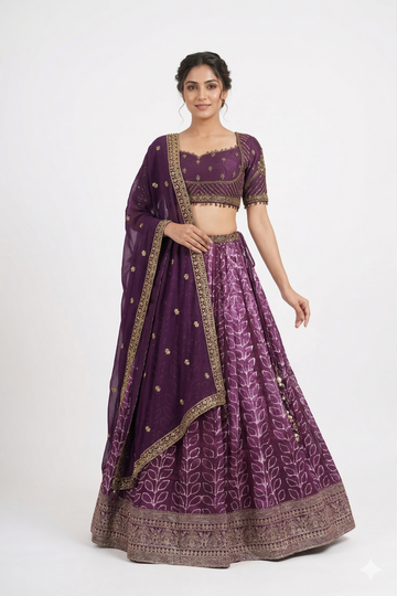 DARK PURPLE LEHENGA CHOLI