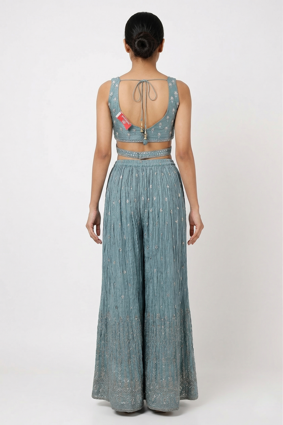 Pastel Sky Blue Embroidered Lehenga Set With Elegant Dupatta