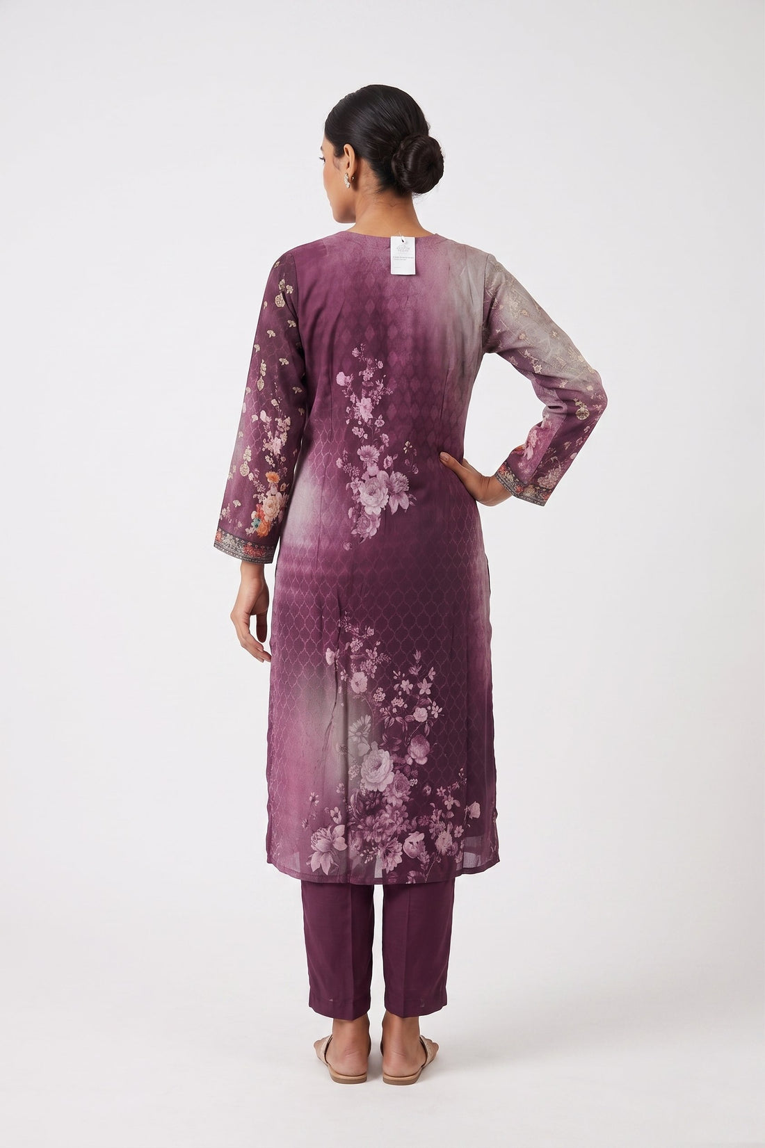 Royal Plum Floral Printed Kurta Set