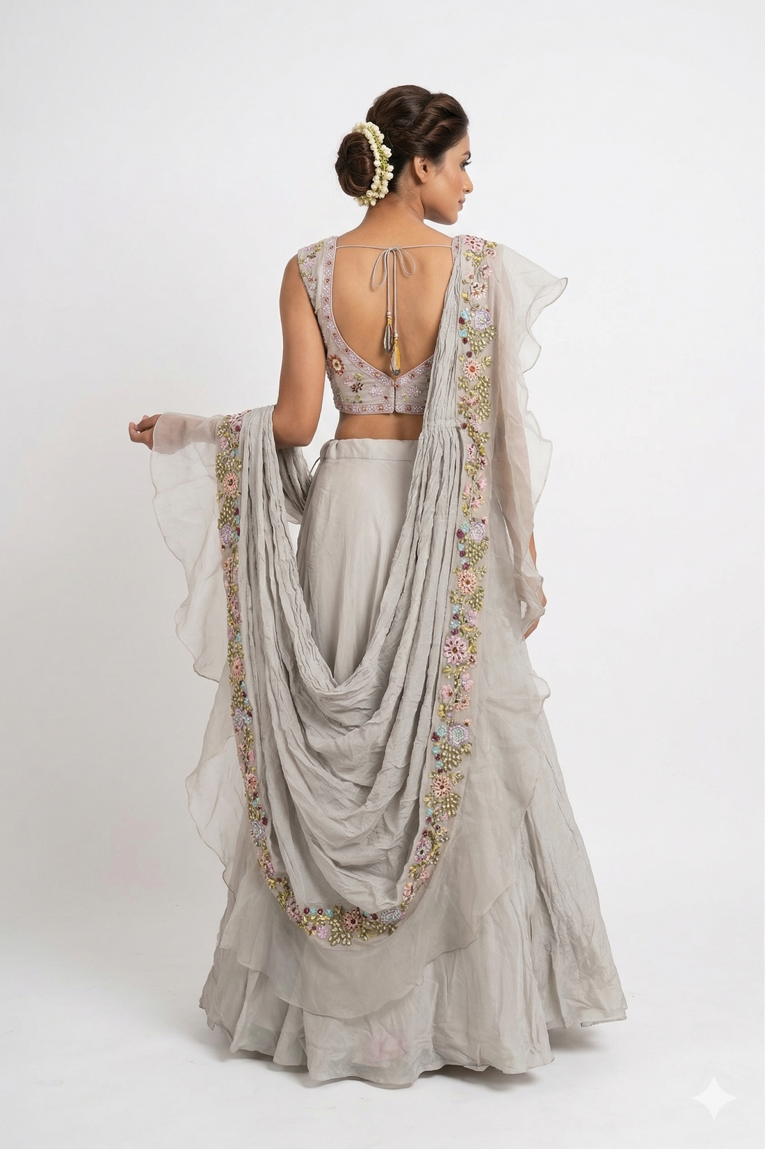 WHITE LEHENGA CHOLI