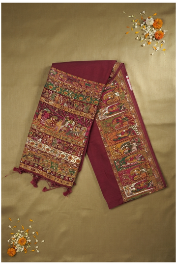 Maroon Banarasi Art Silk Wedding Saree