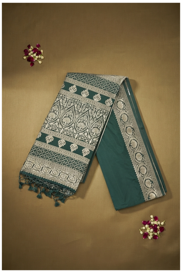 Bottle Green Banarasi Art Silk Wedding Saree