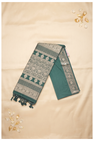 Bottle Green Banarasi Art Silk Wedding Saree