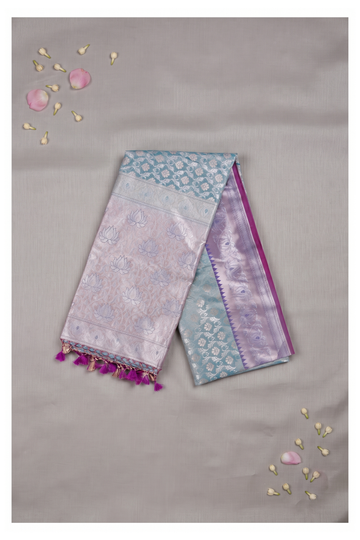 Aqua Blue Banarasi Art Silk Wedding Saree