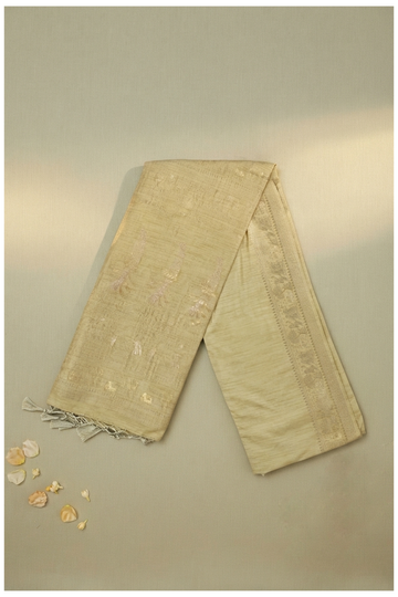 Pale Olive Green Banarasi Art Silk Wedding Saree